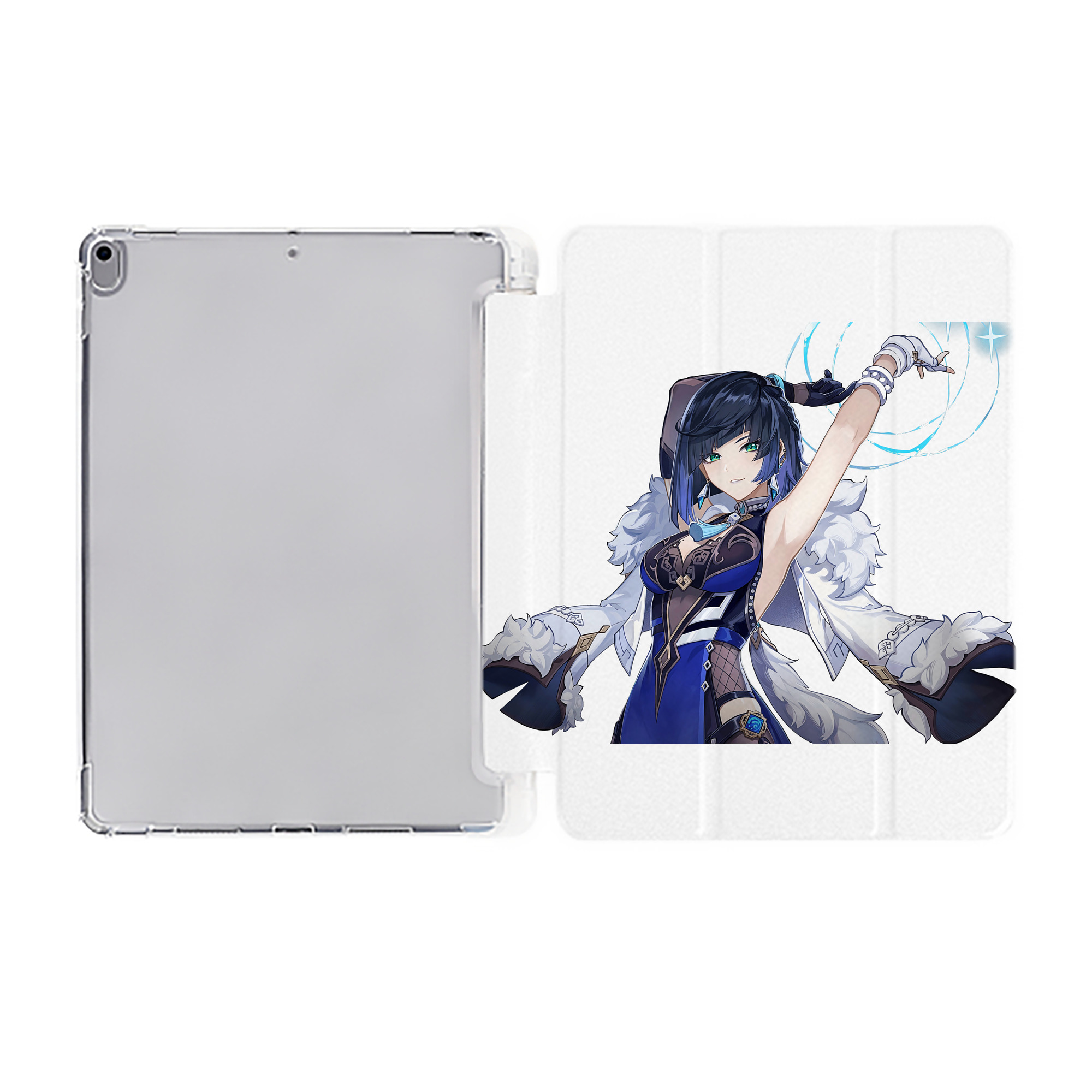 げんし神 夜兰 やらん genshin Yaran IPad ケース ペン収納付き 三つ折りスタンド PUレザー×シリコン 対応機種9.5/10.5/10.9インチ